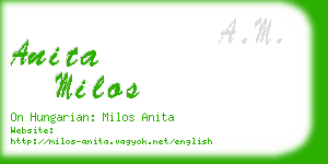 anita milos business card